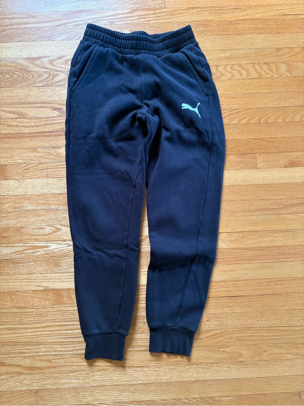 Puma Black Joggers with White Puma Logo